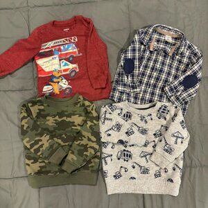 Carters etc…four (4) boy L/S tops 9M-12M